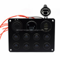 Blue LED 8 Gang Toggle Switch Panel